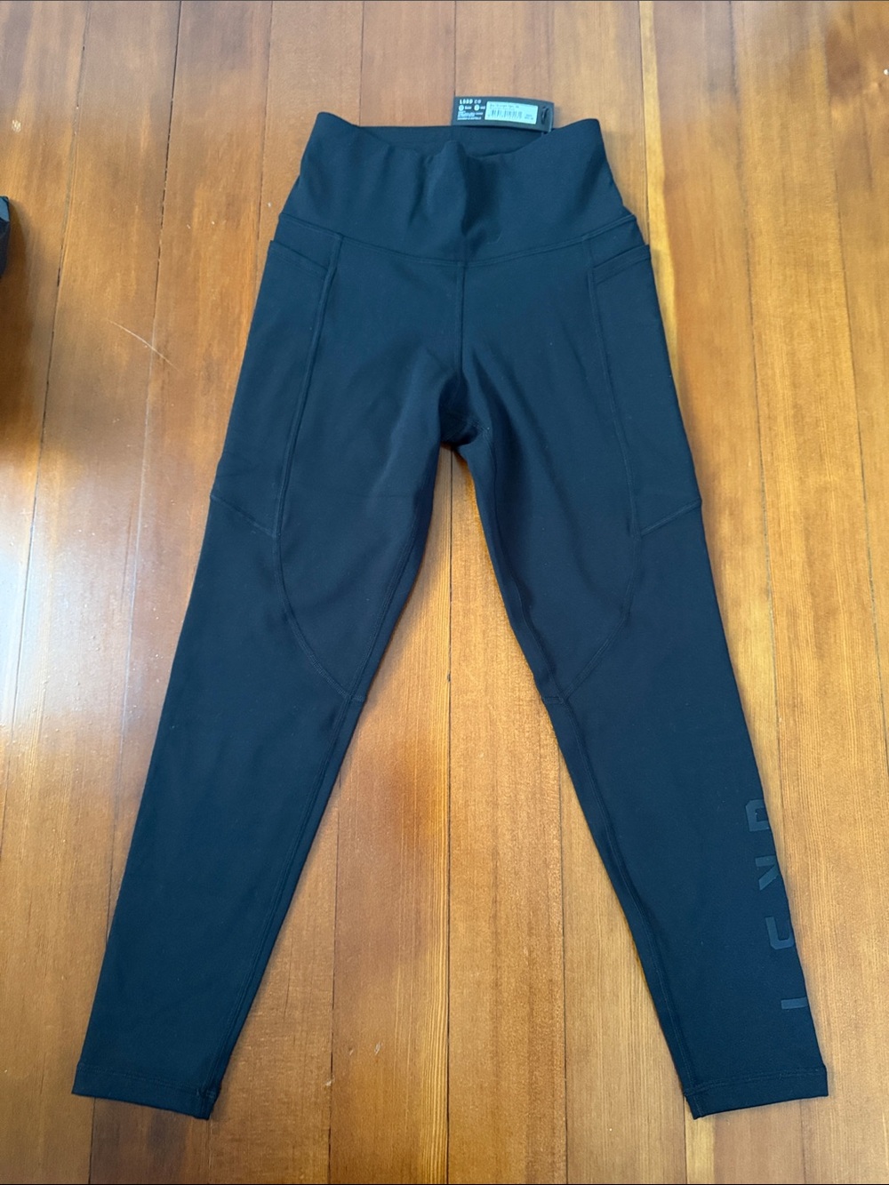 Girls' High-Waist Black Active Leggings with Side Pockets